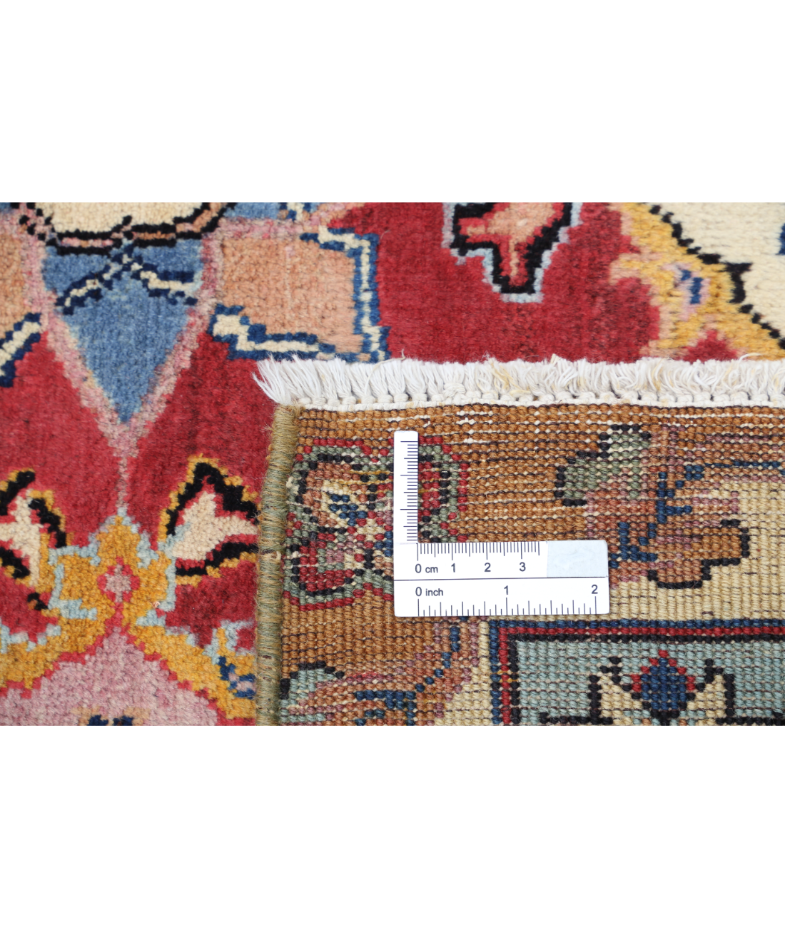 Agra 5'0'' X 7'0'' Hand-Knotted Wool Rug 5'0'' x 7'0'' (60 X 123) / Red / Blue