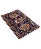 Kazak 2'4'' X 3'7'' Hand-Knotted Wool Rug 2'4'' x 3'7'' (70 X 108) / Blue / N/A