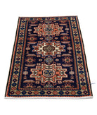 Kazak 2'4'' X 3'7'' Hand-Knotted Wool Rug 2'4'' x 3'7'' (70 X 108) / Blue / N/A