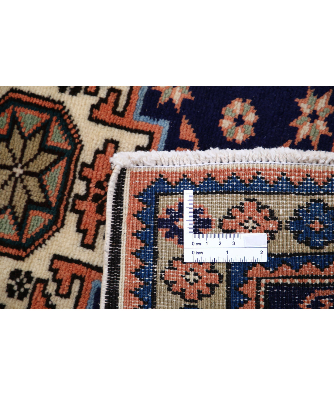 Kazak 2'4'' X 3'7'' Hand-Knotted Wool Rug 2'4'' x 3'7'' (70 X 108) / Blue / N/A