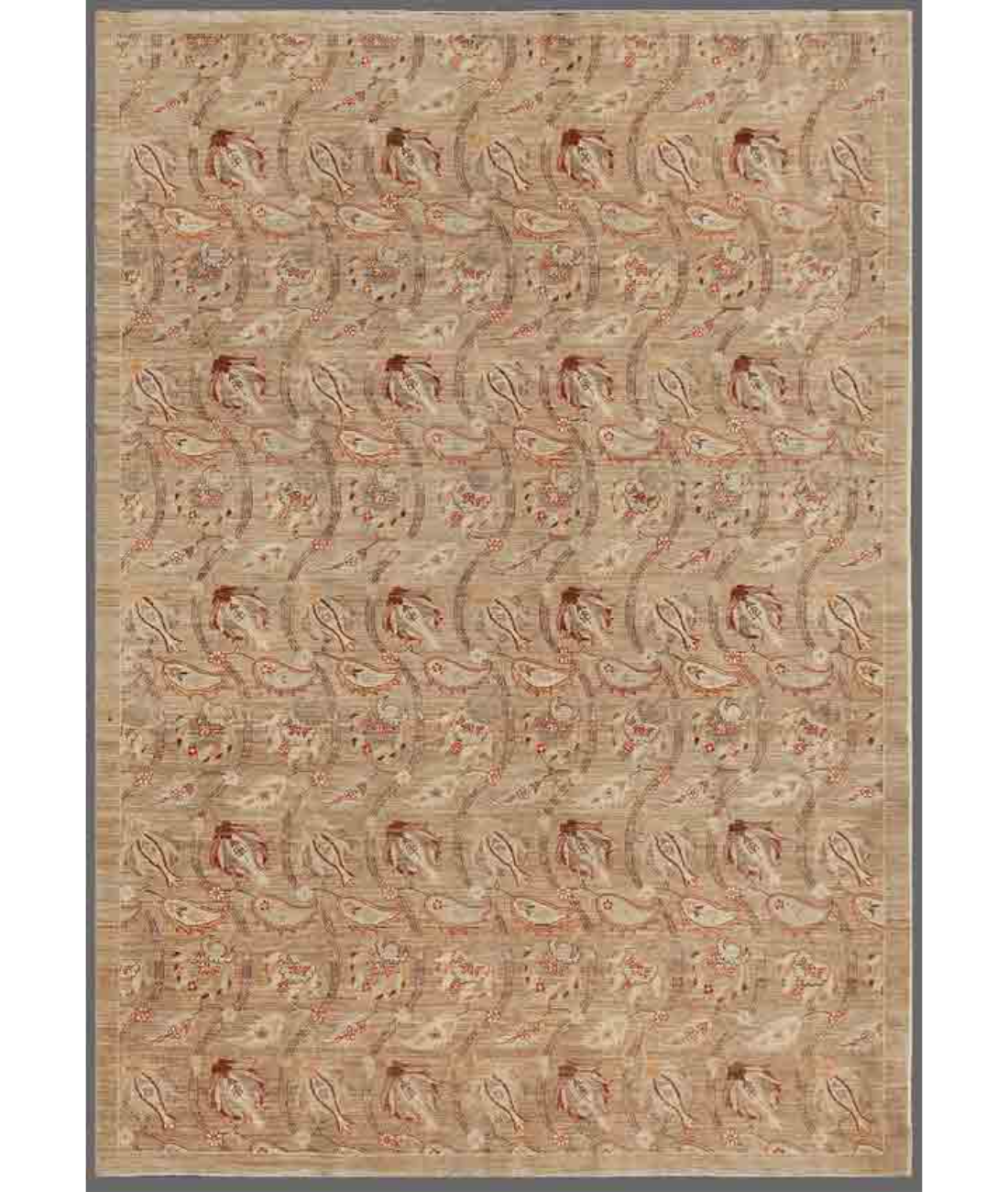 Hand Knotted Ariana Wool Rug 6' 2" X 8' 9" 6' 2" X 8' 9" (188 X 267) / Taupe / Ivory