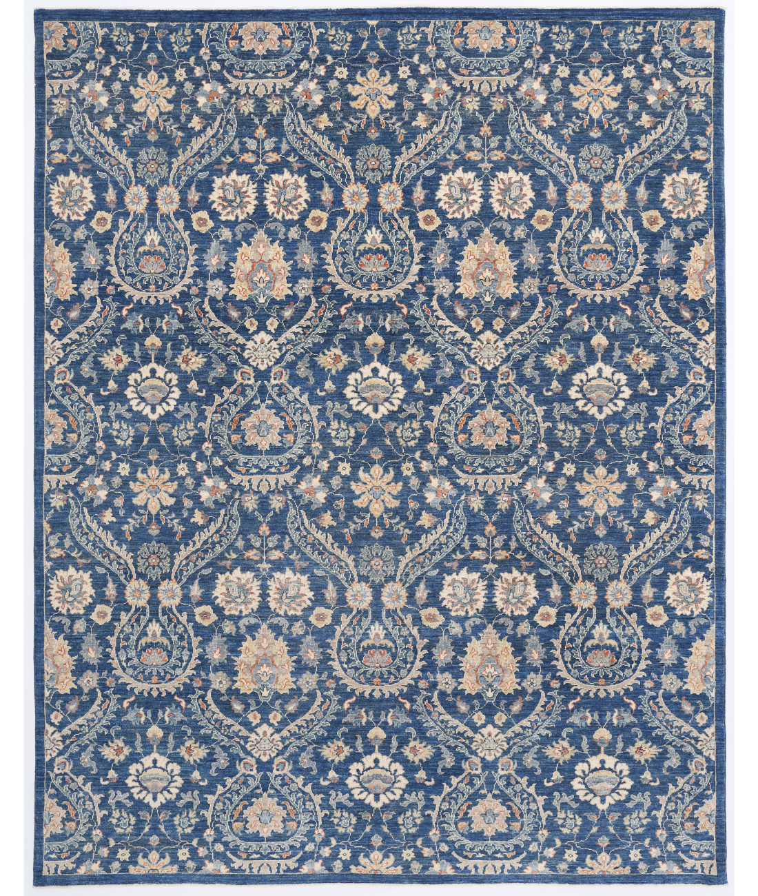 Hand Knotted Artemix Wool Rug 7' 9" X 9' 10" 7' 9" X 9' 10" (236 X 300) / Blue / Ivory