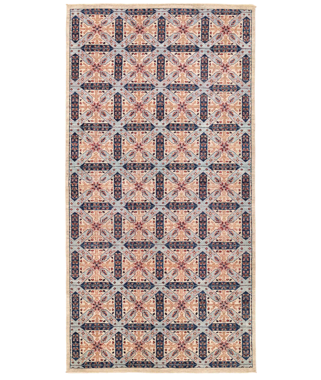 Hand Knotted Artemix Wool Rug 4' 11" X 9' 9" 4' 11" X 9' 9" (150 X 297) / Grey / Blue