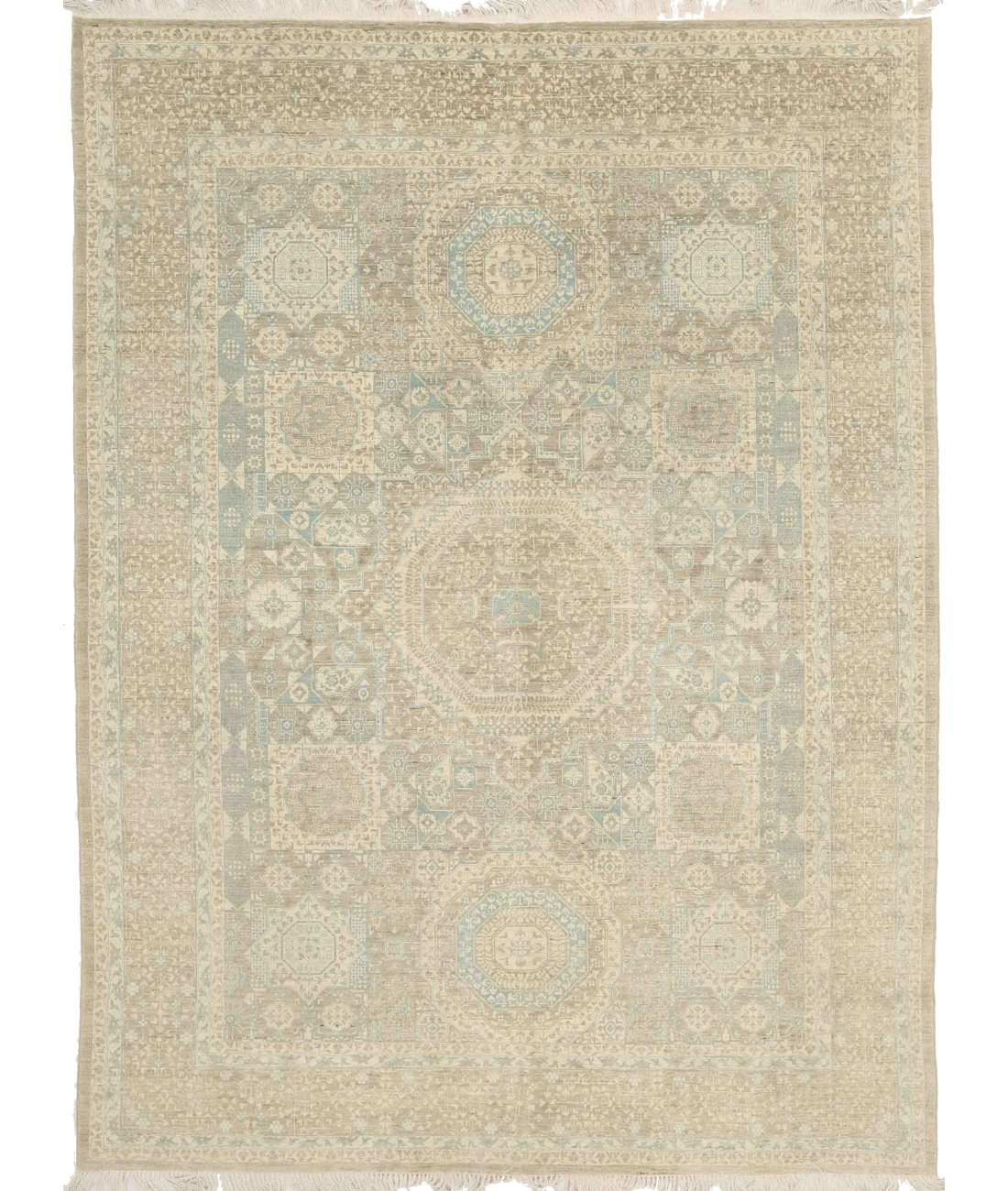 Hand Knotted Artemix Wool Rug - 8'0'' x 10'1'' 8' 0" X 10' 1" ( 244 X 307 ) / Blue / Grey