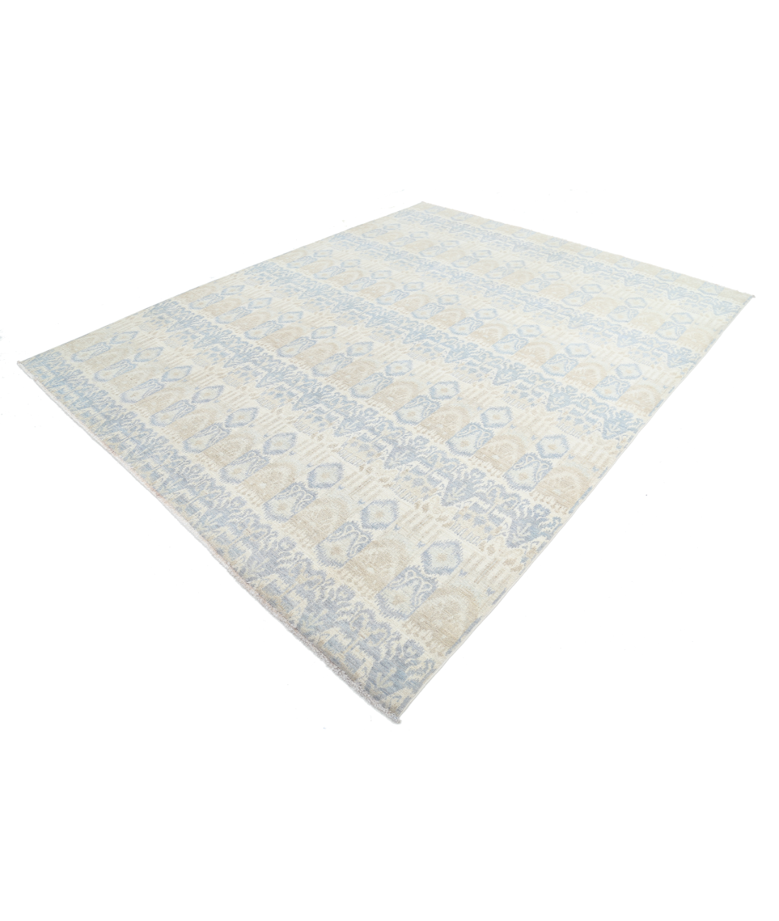 Hand Knotted Artemix Wool Rug 8' 3" X 10' 1" 8' 3" X 10' 1" (251 X 307) / Ivory / Blue