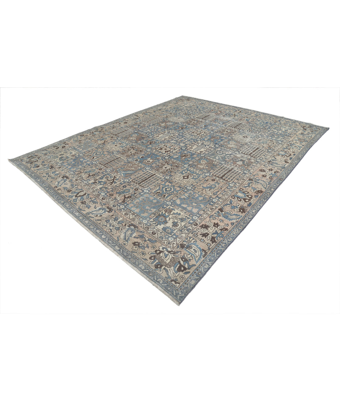 Vintage 9'7'' X 12'2'' Hand-Knotted Wool Rug 9'7'' x 12'2'' (288 X 365) / Blue / Taupe