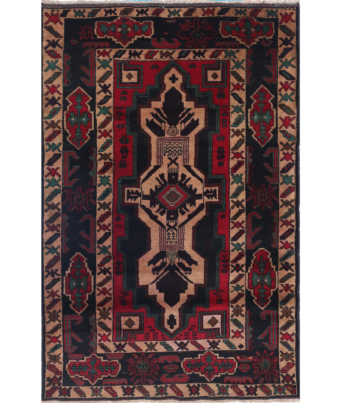 Baluch 2'11'' X 4'6'' Hand-Knotted Wool Rug 2'11'' x 4'6'' (88 X 135) / Red / N/A