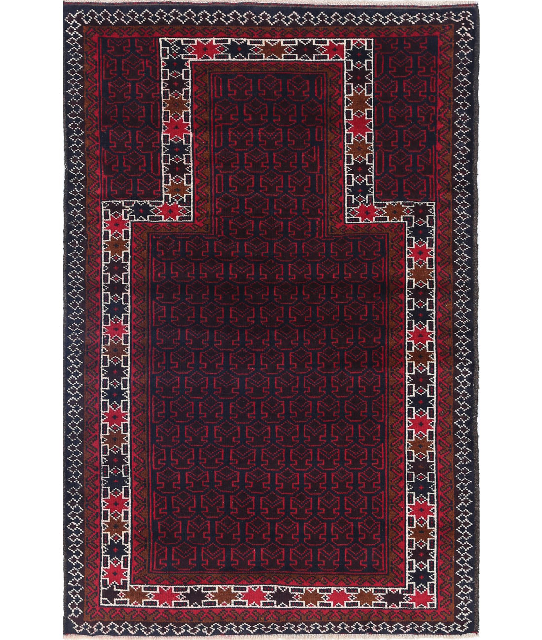 Baluch 2'10'' X 4'4'' Hand-Knotted Wool Rug 2'10'' x 4'4'' (85 X 130) / Red / N/A
