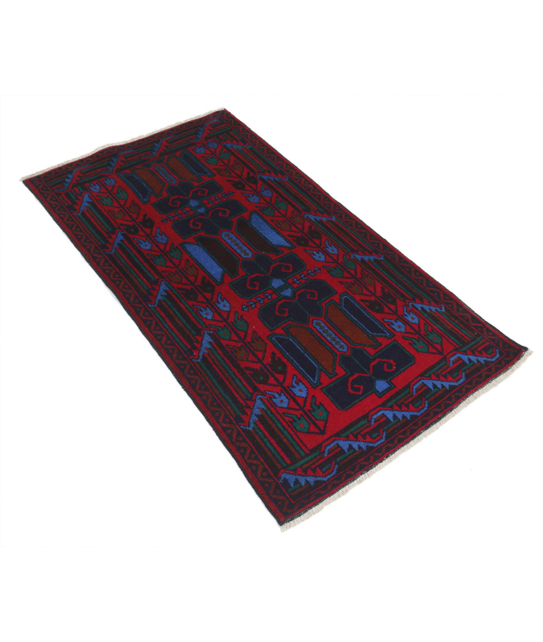 Baluch 2'8'' X 4'7'' Hand-Knotted Wool Rug 2'8'' x 4'7'' (80 X 138) / Red / N/A