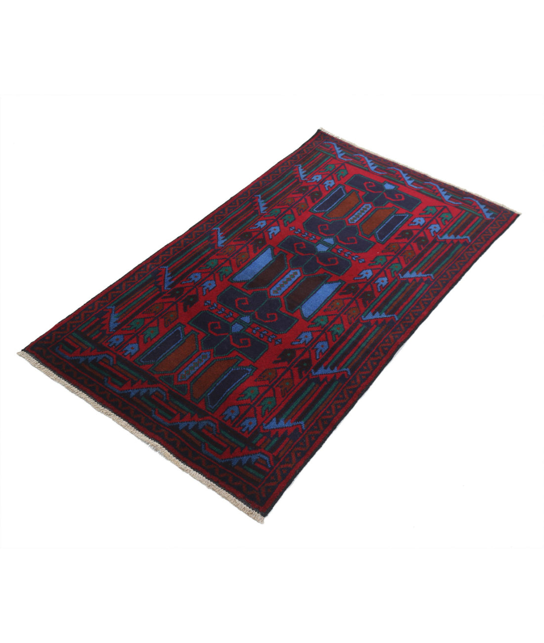 Baluch 2'8'' X 4'7'' Hand-Knotted Wool Rug 2'8'' x 4'7'' (80 X 138) / Red / N/A