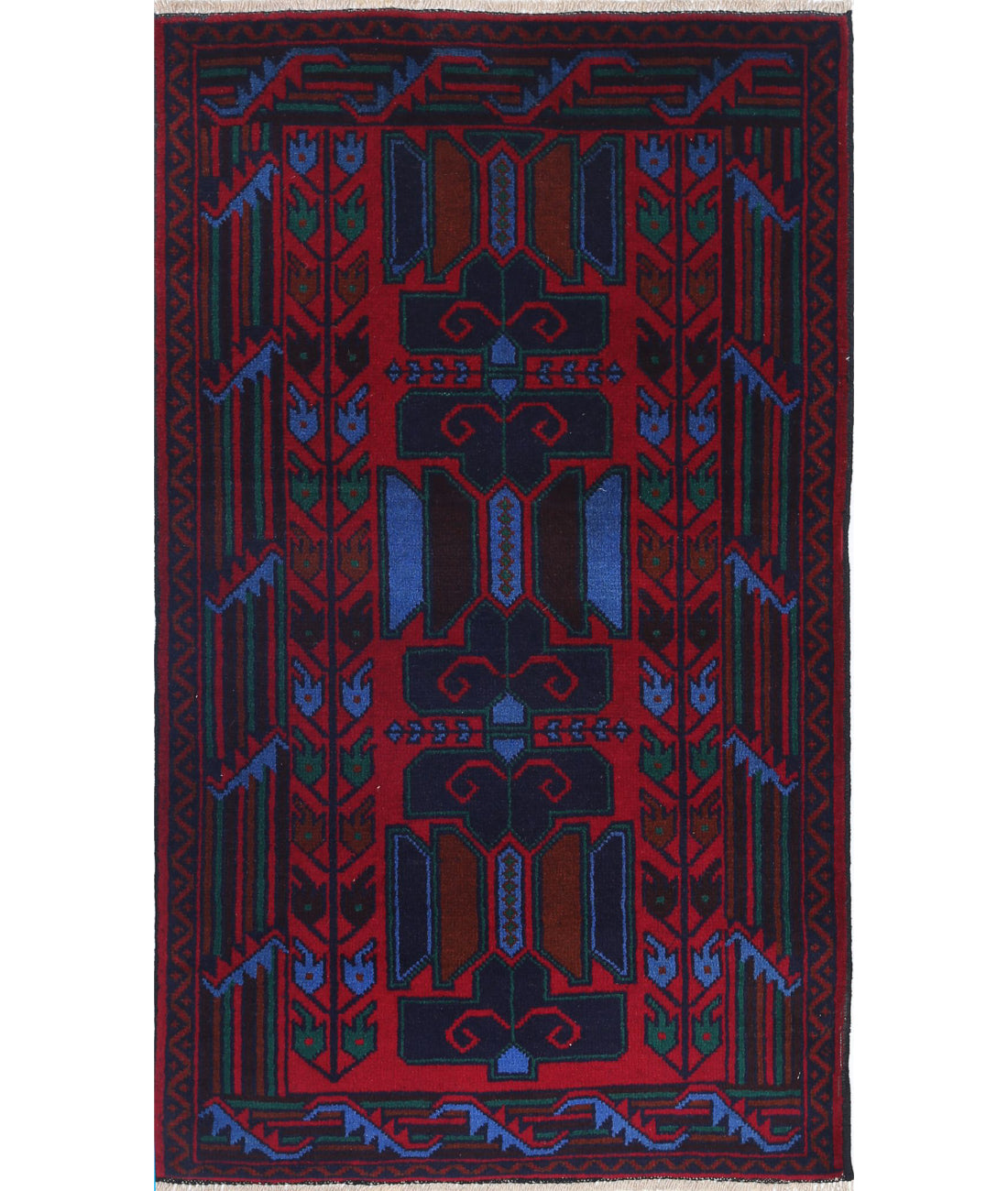 Baluch 2'8'' X 4'7'' Hand-Knotted Wool Rug 2'8'' x 4'7'' (80 X 138) / Red / N/A
