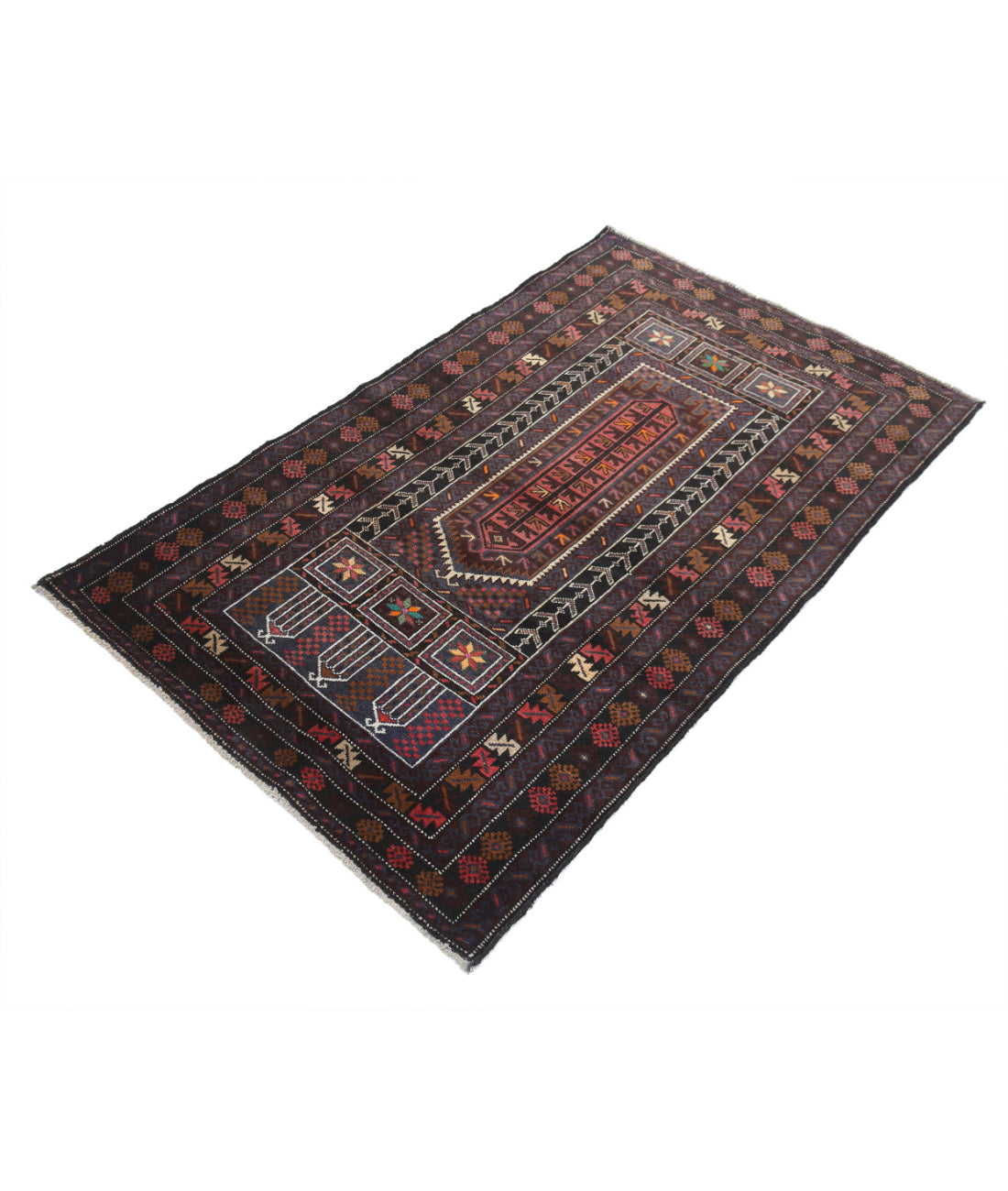 Baluch 2'11'' X 4'9'' Hand-Knotted Wool Rug 2'11'' x 4'9'' (88 X 143) / Red / N/A