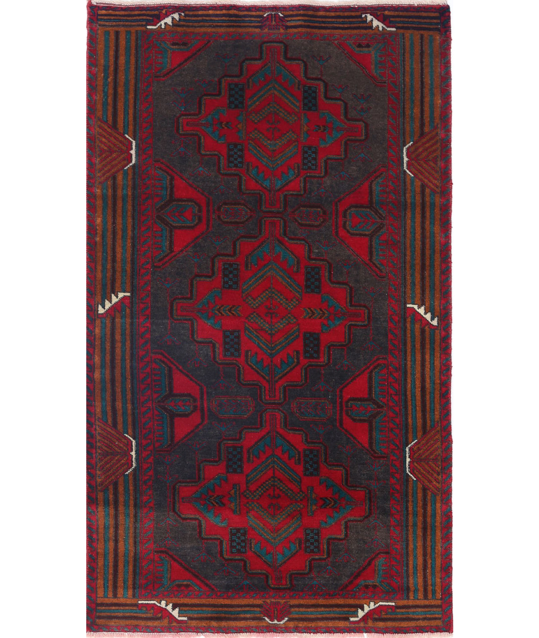 Baluch 2'9'' X 4'9'' Hand-Knotted Wool Rug 2'9'' x 4'9'' (83 X 143) / Red / N/A
