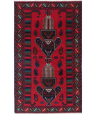 Baluch 2'8'' X 4'6'' Hand-Knotted Wool Rug 2'8'' x 4'6'' (80 X 135) / Red / N/A
