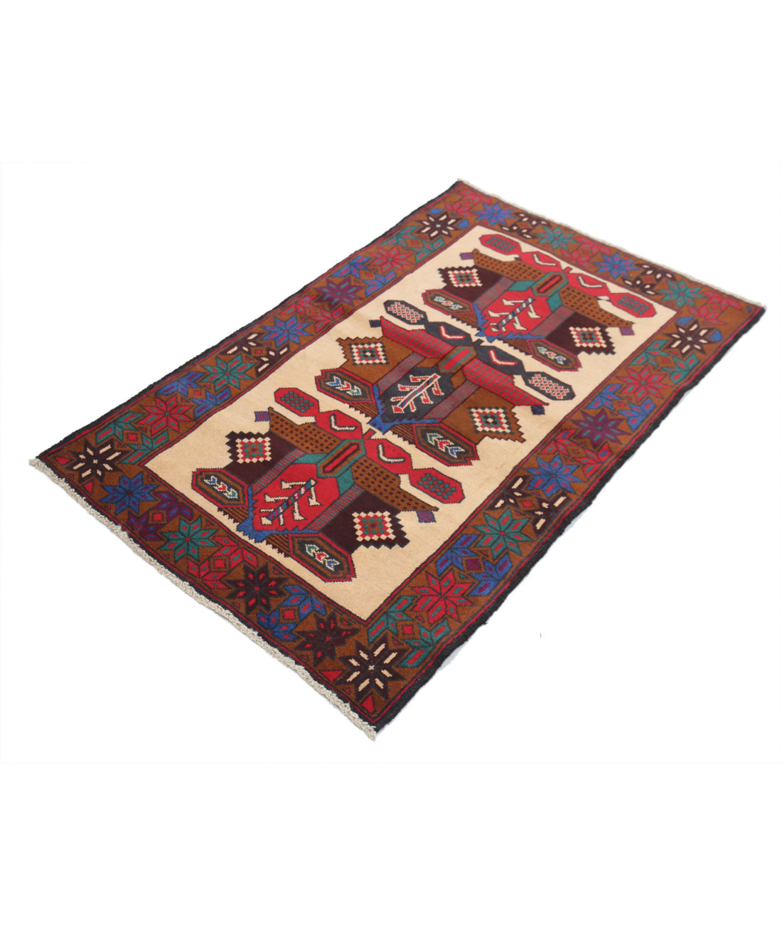 Baluch 2'11'' X 4'6'' Hand-Knotted Wool Rug 2'11'' x 4'6'' (88 X 135) / Red / N/A