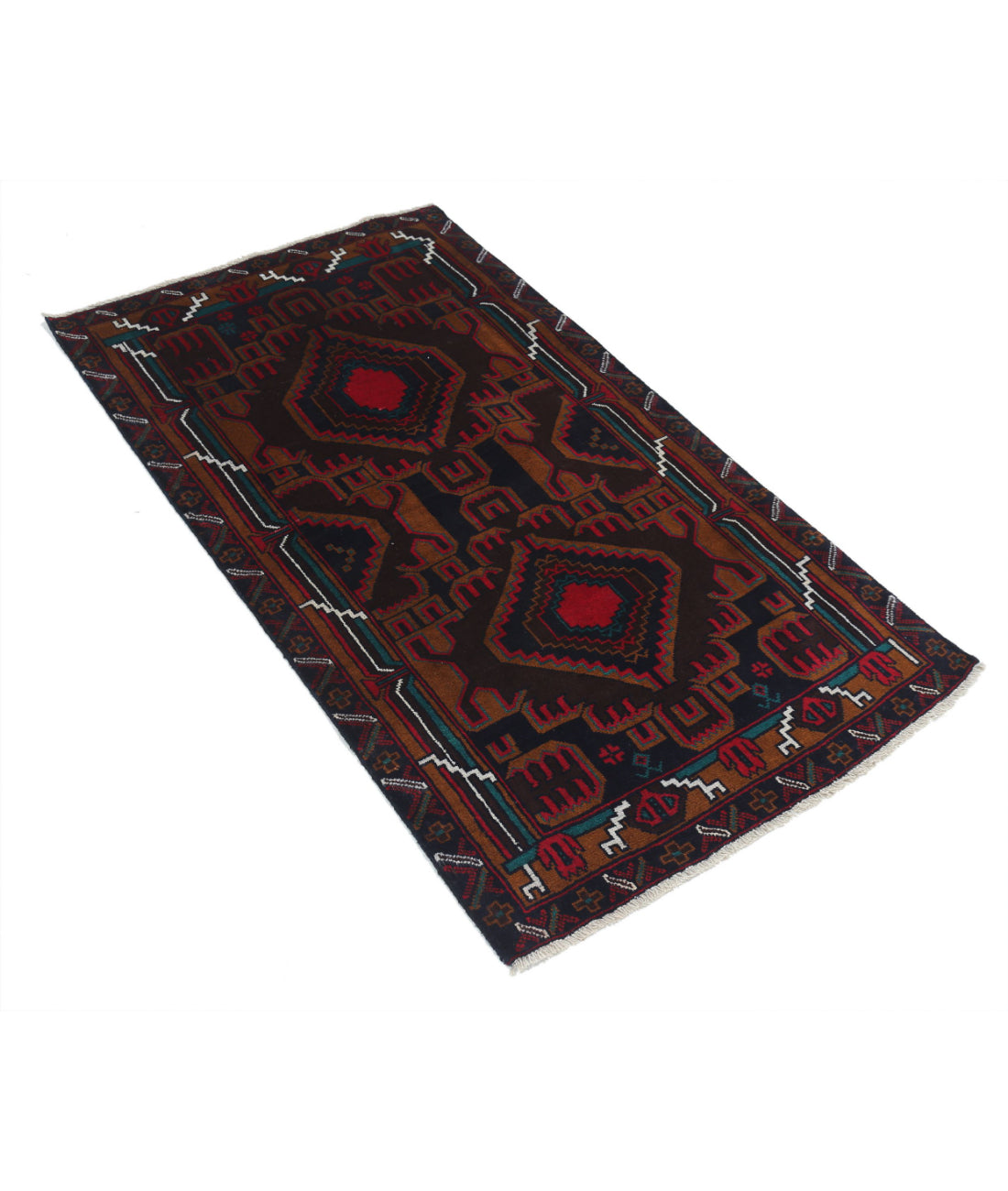 Baluch 2'9'' X 4'9'' Hand-Knotted Wool Rug 2'9'' x 4'9'' (83 X 143) / Red / N/A