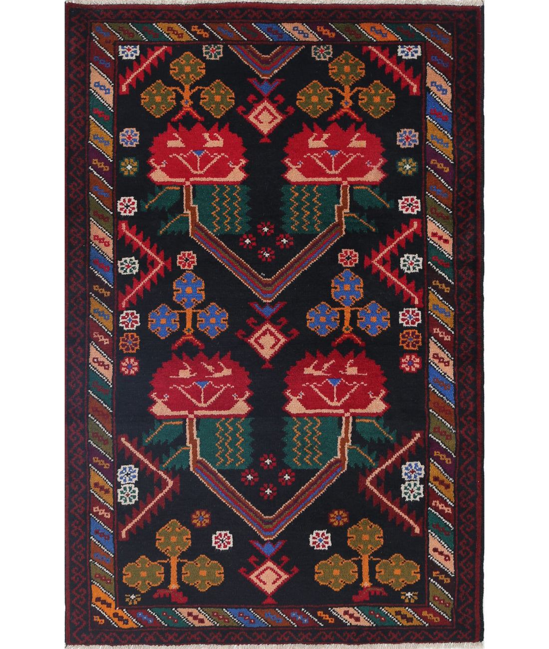Baluch 2'11'' X 4'5'' Hand-Knotted Wool Rug 2'11'' x 4'5'' (88 X 133) / Red / N/A