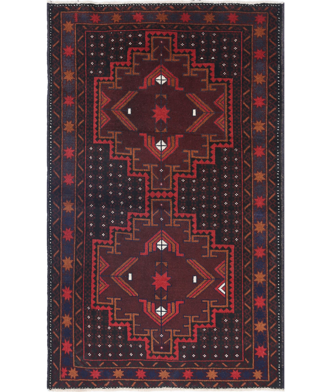 Baluch 2'9'' X 4'7'' Hand-Knotted Wool Rug 2'9'' x 4'7'' (83 X 138) / Red / N/A