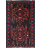 Baluch 2'9'' X 4'7'' Hand-Knotted Wool Rug 2'9'' x 4'7'' (83 X 138) / Red / N/A
