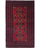 Baluch 2'11'' X 4'10'' Hand-Knotted Wool Rug 2'11'' x 4'10'' (88 X 145) / Red / N/A