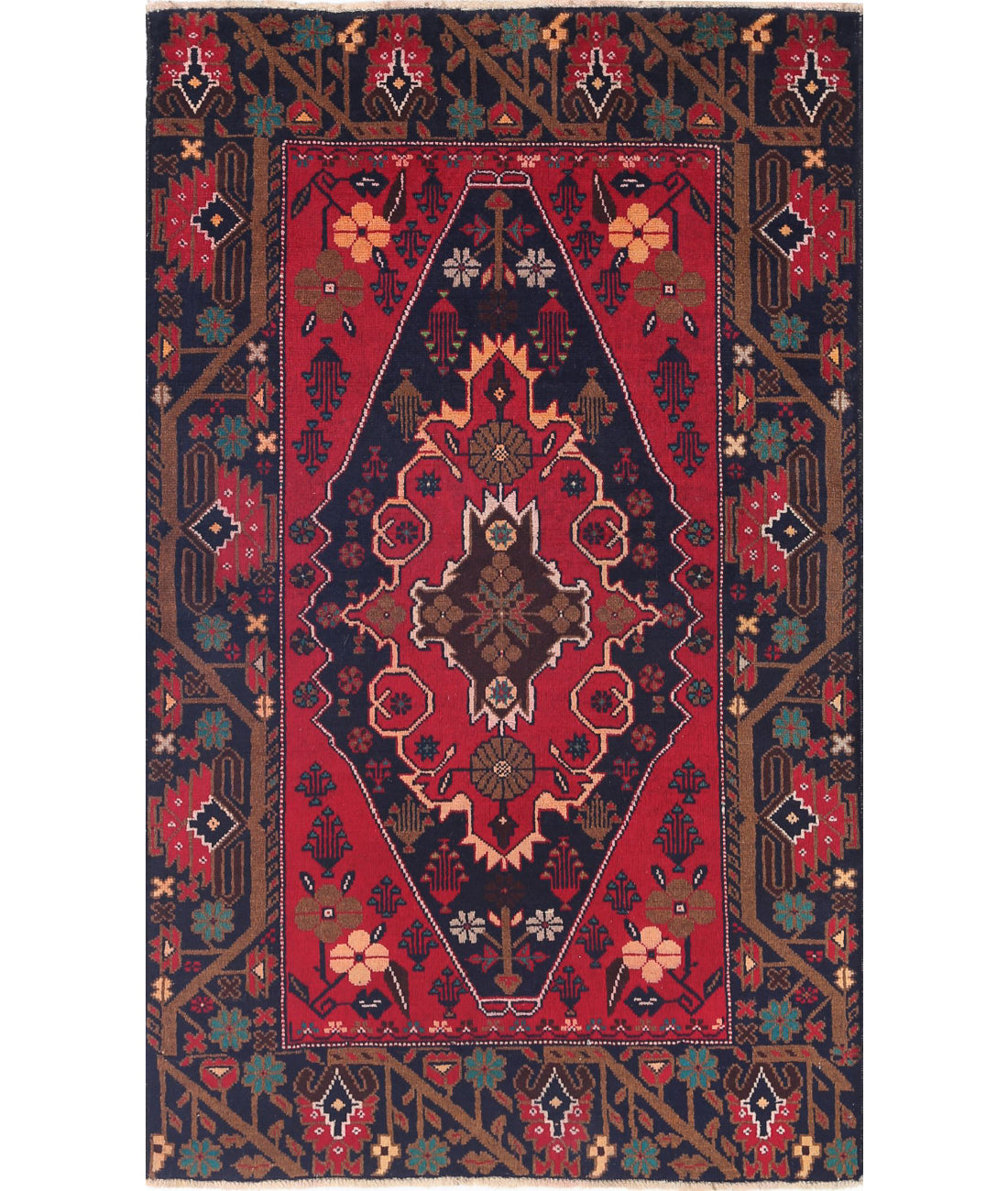 Baluch 2'10'' X 4'10'' Hand-Knotted Wool Rug 2'10'' x 4'10'' (85 X 145) / Red / N/A