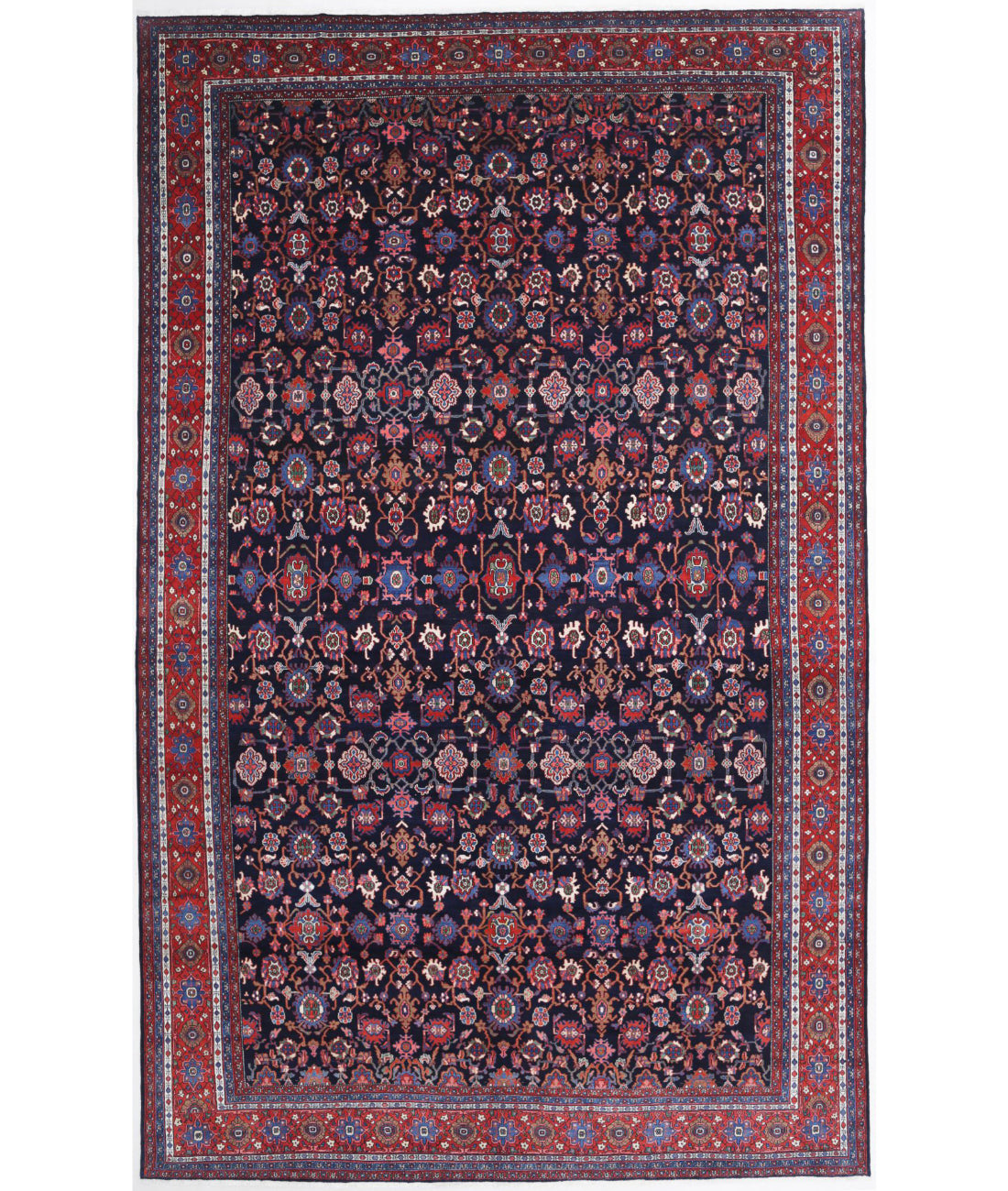 Bibikabad 12'8'' X 21'0'' Hand-Knotted Wool Rug 12'8'' x 21'0'' (380 X 630) / Black / Red