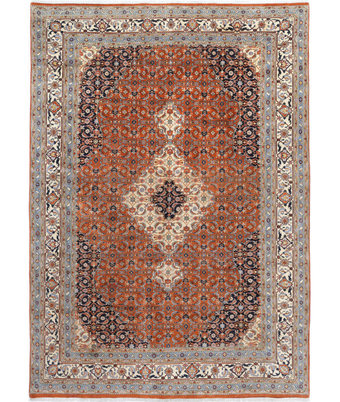 Bijar 7'6'' X 10'10'' Hand-Knotted Wool Rug 7'6'' x 10'10'' (225 X 325) / Red / Ivory