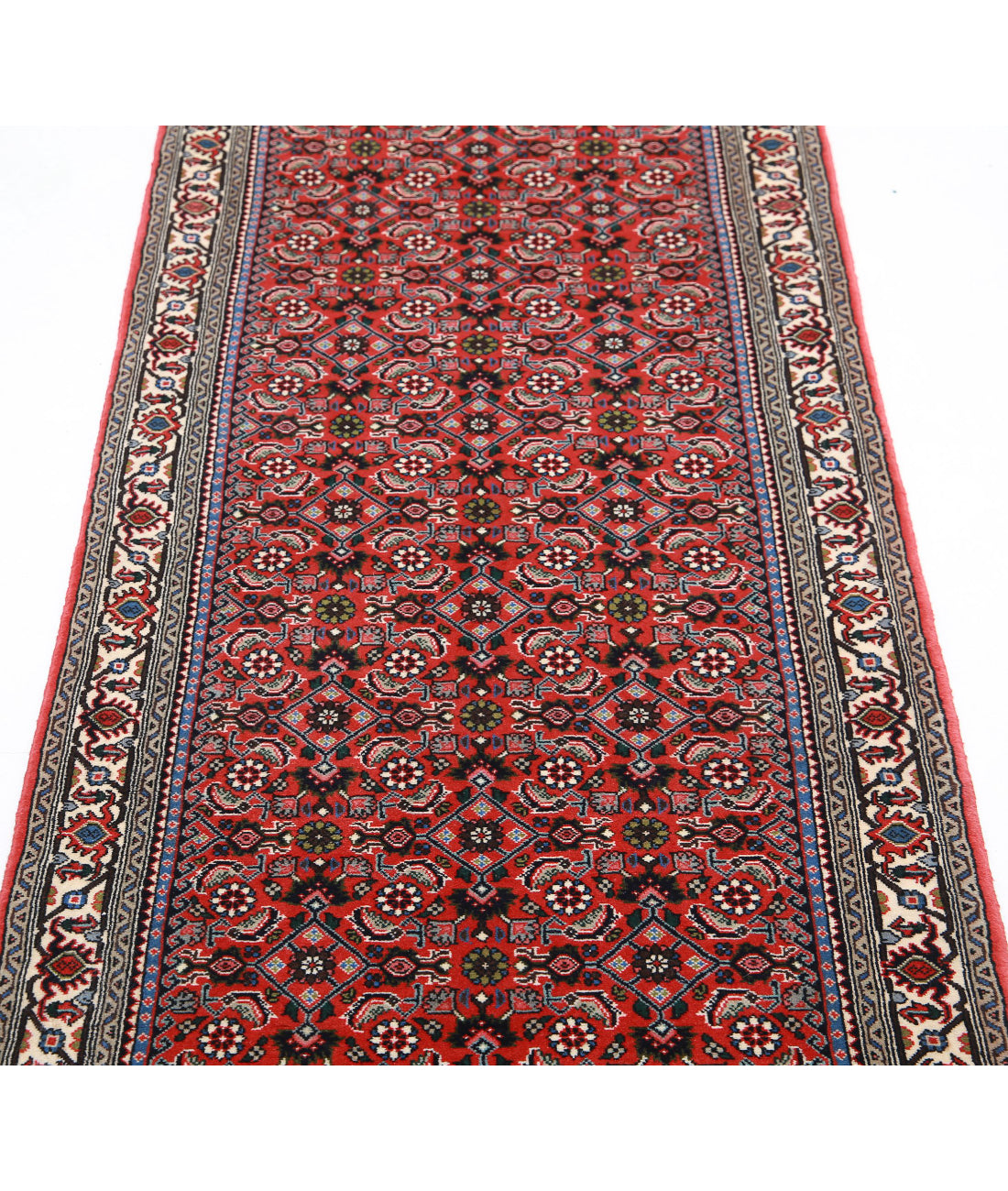 Bijar 2'6'' X 9'5'' Hand-Knotted Wool Rug 2'6'' x 9'5'' (75 X 283) / Rust / Ivory