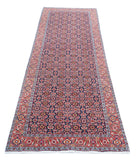 Bijar 2'9'' X 9'7'' Hand-Knotted Wool Rug 2'9'' x 9'7'' (83 X 288) / Blue / Red