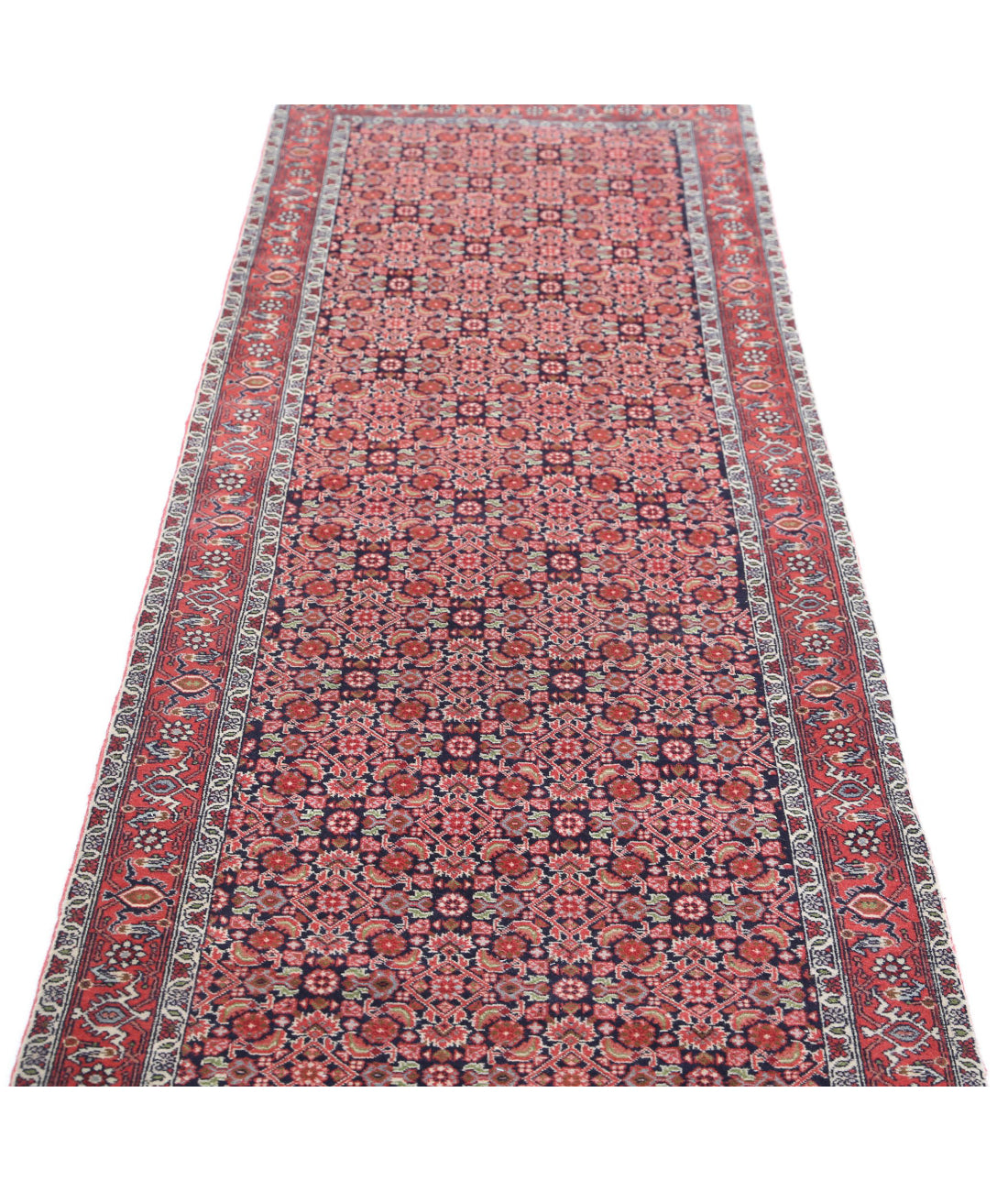 Bijar 2'8'' X 9'2'' Hand-Knotted Wool Rug 2'8'' x 9'2'' (80 X 275) / Blue / Red