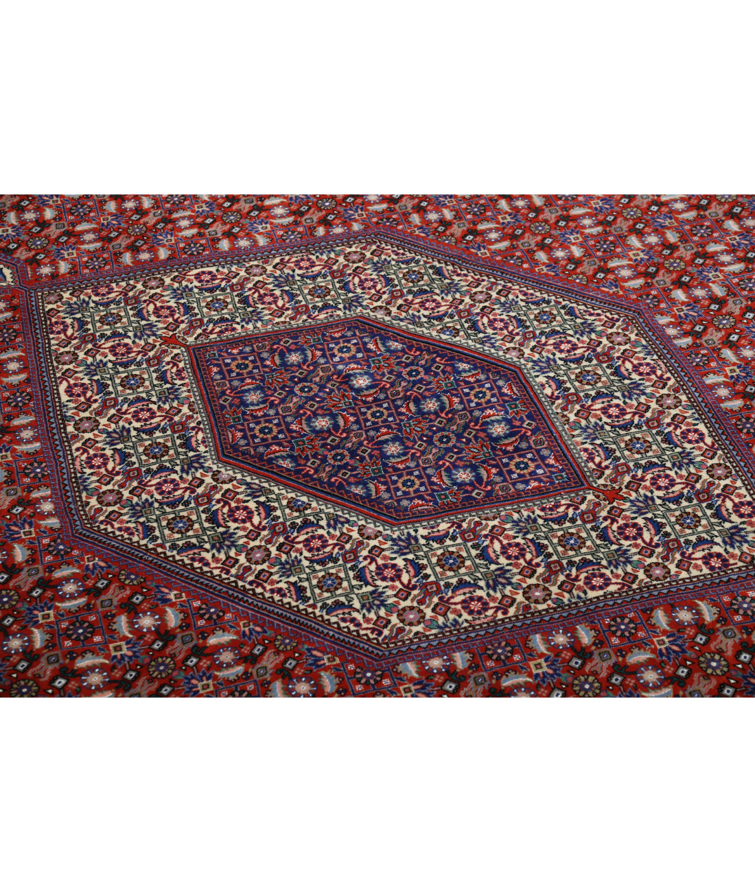 Bijar 6'8'' X 9'11'' Hand-Knotted Wool Rug 6'8'' x 9'11'' (200 X 298) / Red / Ivory