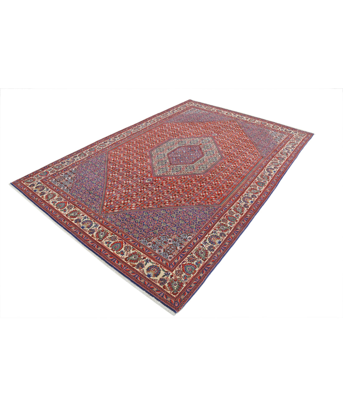 Bijar 6'7'' X 9'11'' Hand-Knotted Wool Rug 6'7'' x 9'11'' (198 X 298) / Red / Ivory