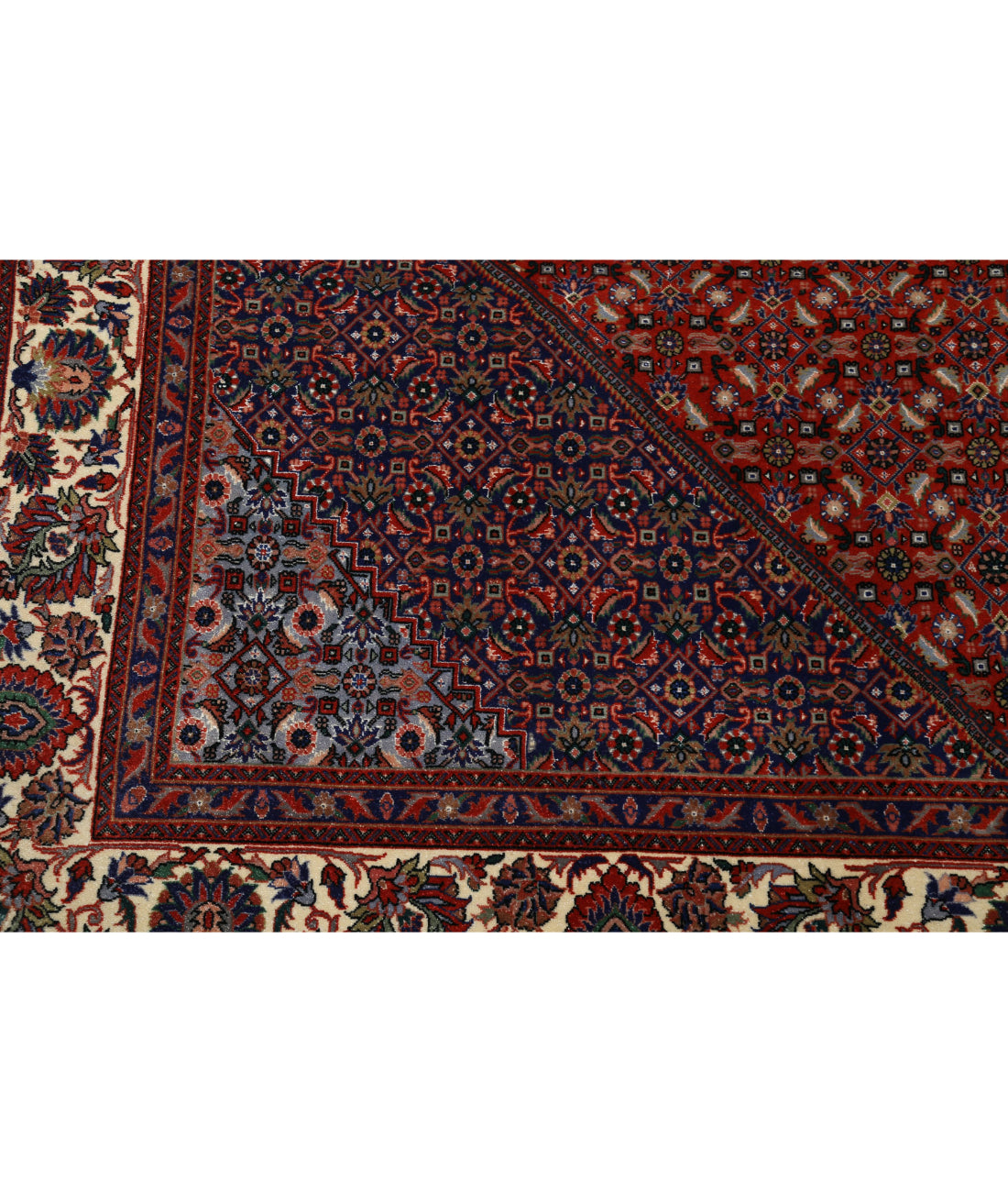 Bijar 6'7'' X 9'11'' Hand-Knotted Wool Rug 6'7'' x 9'11'' (198 X 298) / Red / Ivory