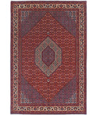 Bijar 6'7'' X 9'11'' Hand-Knotted Wool Rug 6'7'' x 9'11'' (198 X 298) / Red / Ivory