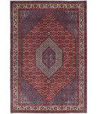 Bijar 6'7'' X 9'10'' Hand-Knotted Wool-Silk Rug 6'7'' x 9'10'' (198 X 295) / Red / Ivory