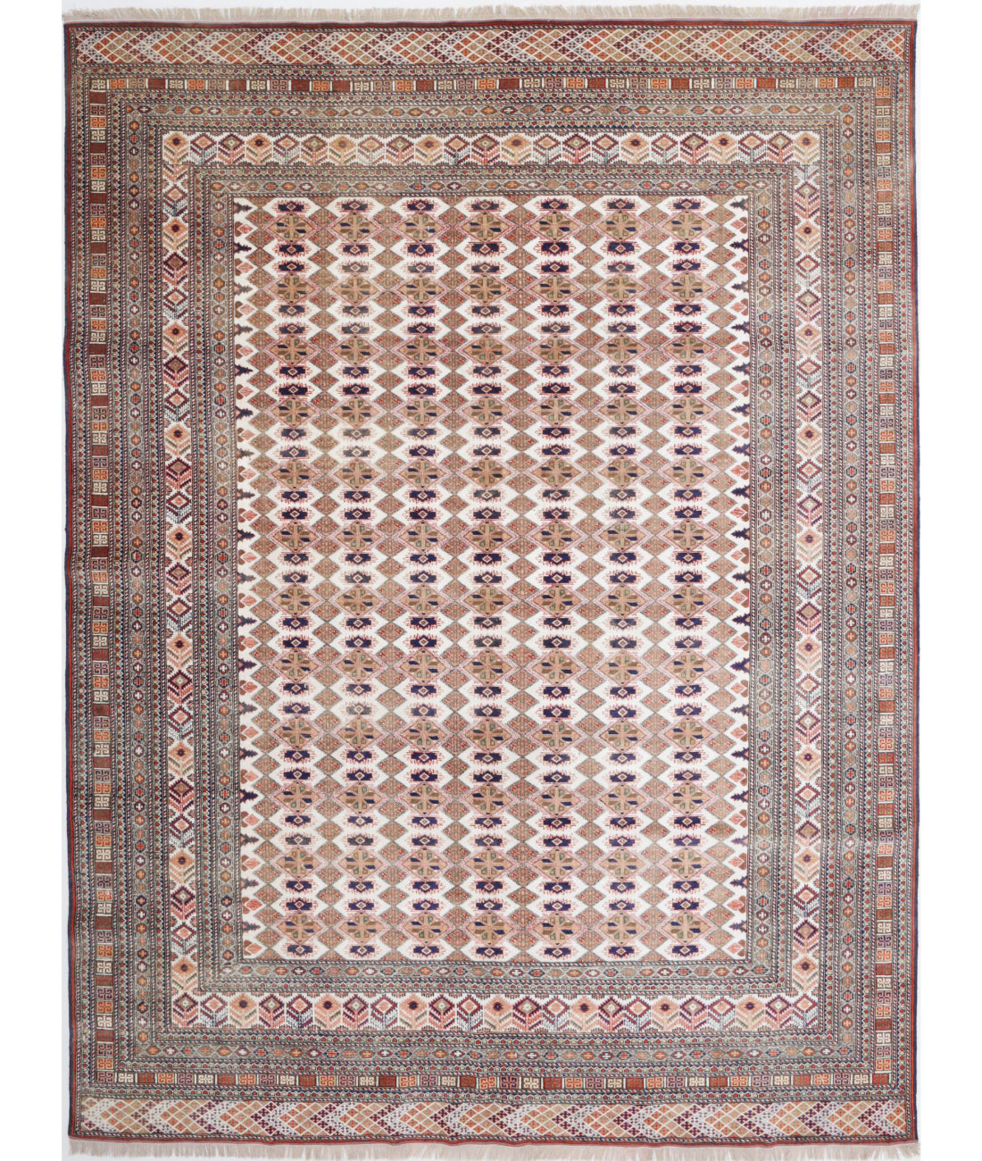 Silk-Tane 6'9'' X 9'2'' Hand-Knotted Wool-Silk Rug 6'9'' x 9'2'' (203 X 275) / Taupe / Ivory