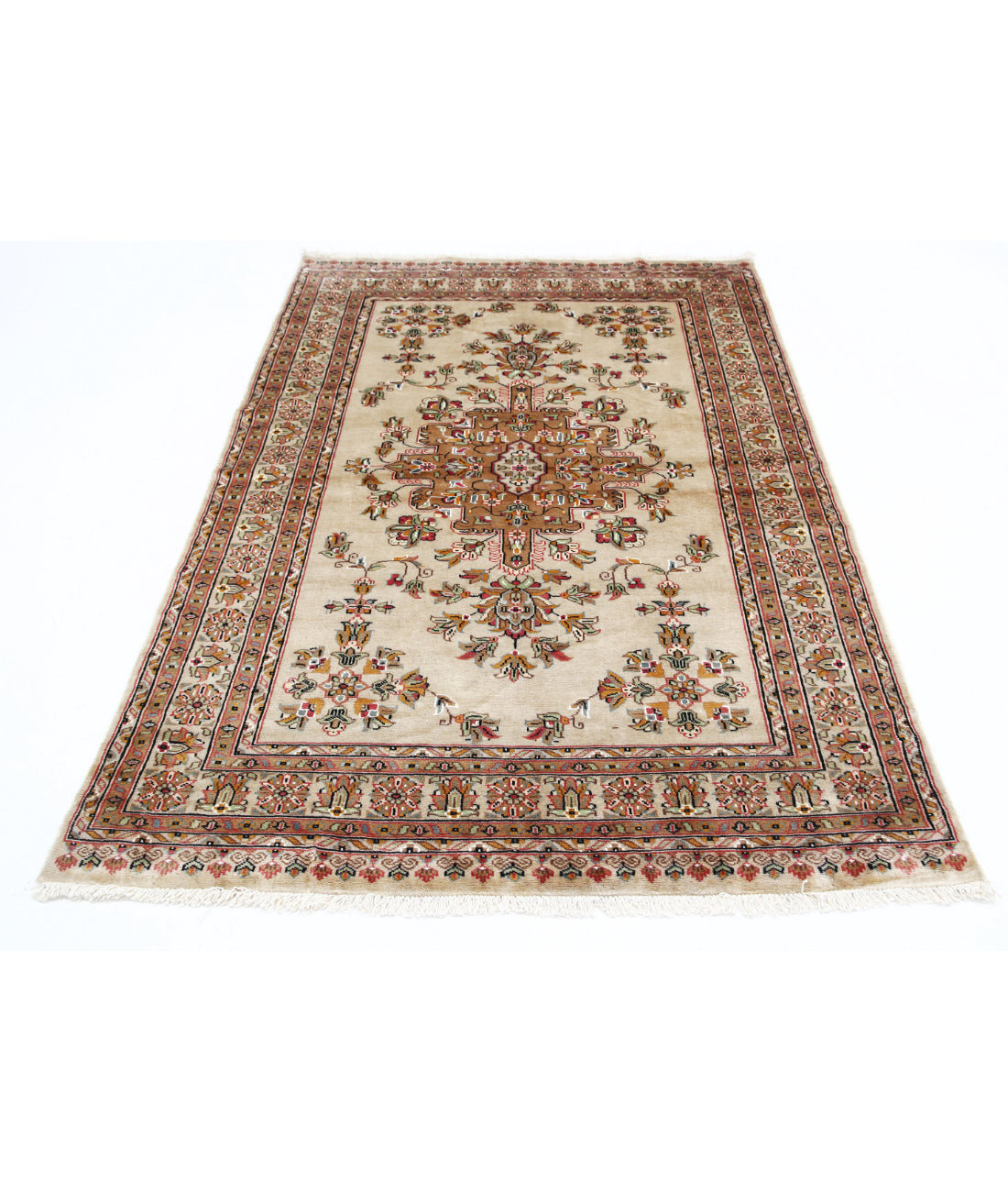 Bokhara 4'6'' X 6'8'' Hand-Knotted Wool-Silk Rug 4'6'' x 6'8'' (135 X 200) / Ivory / Ivory