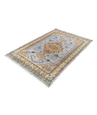 Bokhara 4'6'' X 6'7'' Hand-Knotted Wool-Silk Rug 4'6'' x 6'7'' (135 X 198) / Grey / Gold