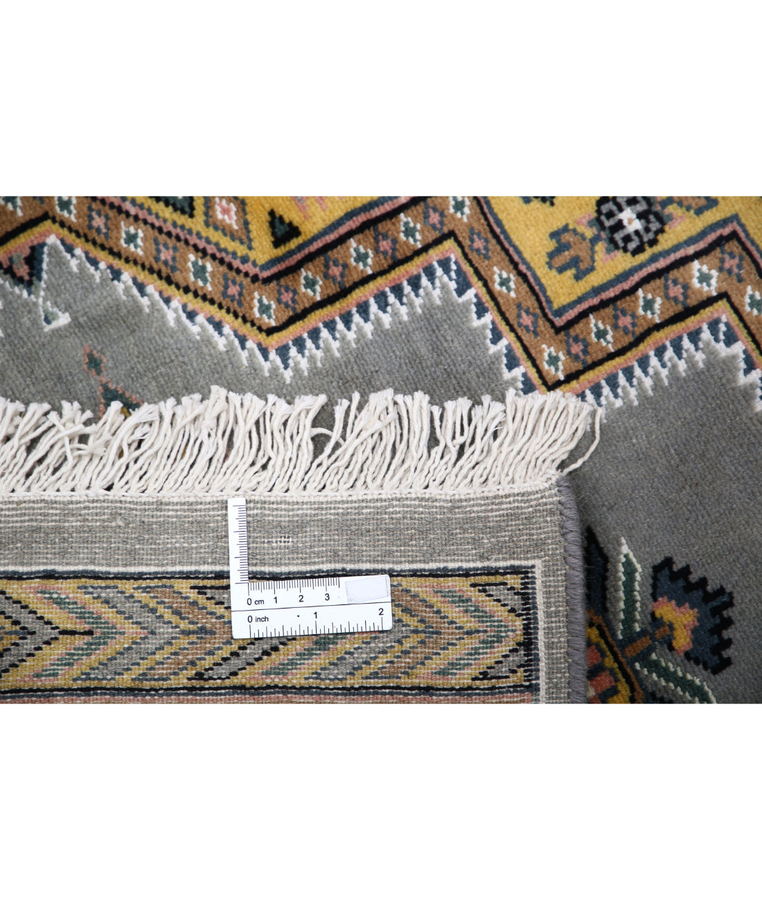 Bokhara 4'6'' X 6'7'' Hand-Knotted Wool-Silk Rug 4'6'' x 6'7'' (135 X 198) / Grey / Gold