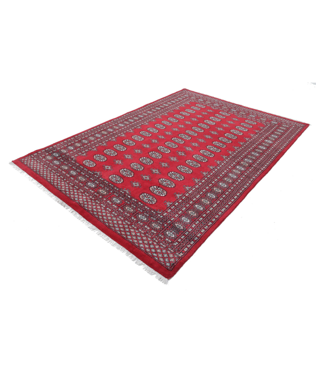 Bokhara 6'0'' X 8'8'' Hand-Knotted Wool Rug 6'0'' x 8'8'' (180 X 260) / Red / Black