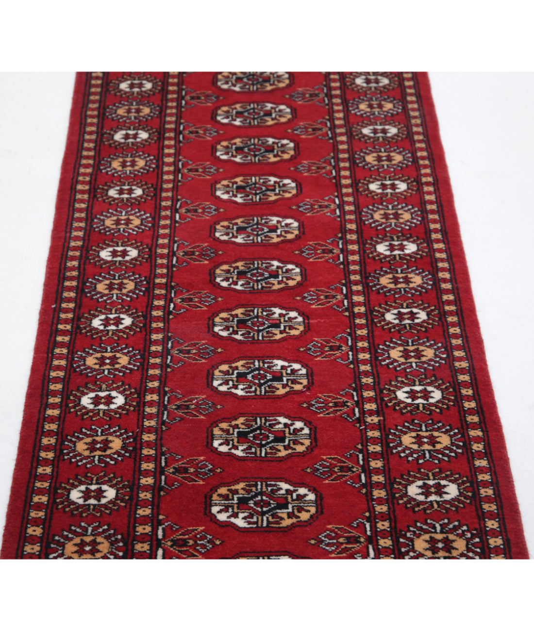 Bokhara 2'1'' X 6'2'' Hand-Knotted Wool Rug 2'1'' x 6'2'' (63 X 185) / Red / Ivory