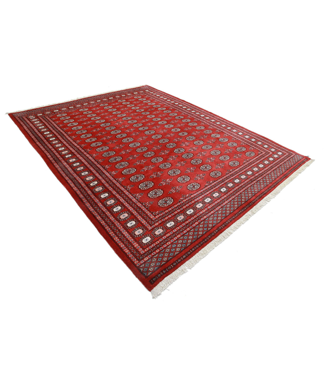 Bokhara 7'11'' X 10'0'' Hand-Knotted Wool Rug 7'11'' x 10'0'' (238 X 300) / Red / Ivory