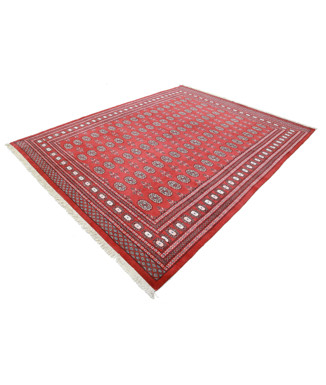Bokhara 7'11'' X 10'0'' Hand-Knotted Wool Rug 7'11'' x 10'0'' (238 X 300) / Red / Ivory