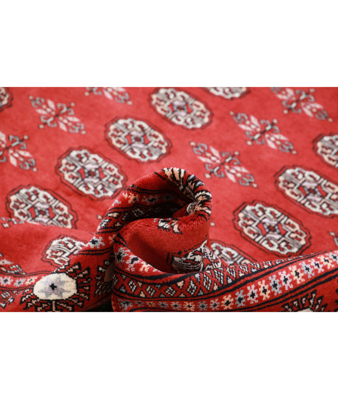 Bokhara 7'11'' X 10'0'' Hand-Knotted Wool Rug 7'11'' x 10'0'' (238 X 300) / Red / Ivory