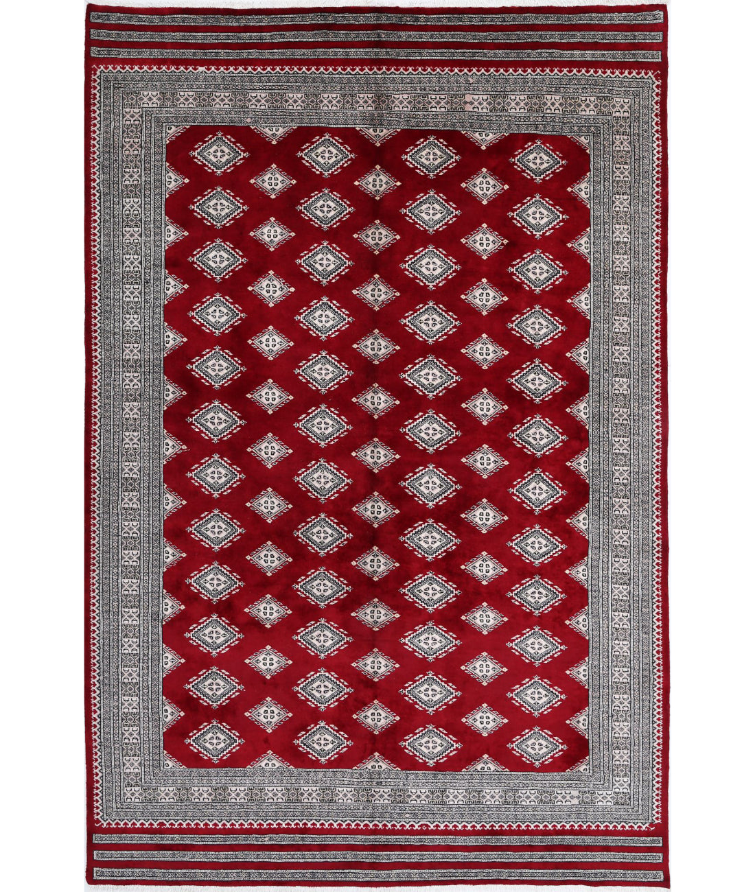 Bokhara 6'5'' X 9'9'' Hand-Knotted Wool Rug 6'5'' x 9'9'' (193 X 293) / Red / Taupe