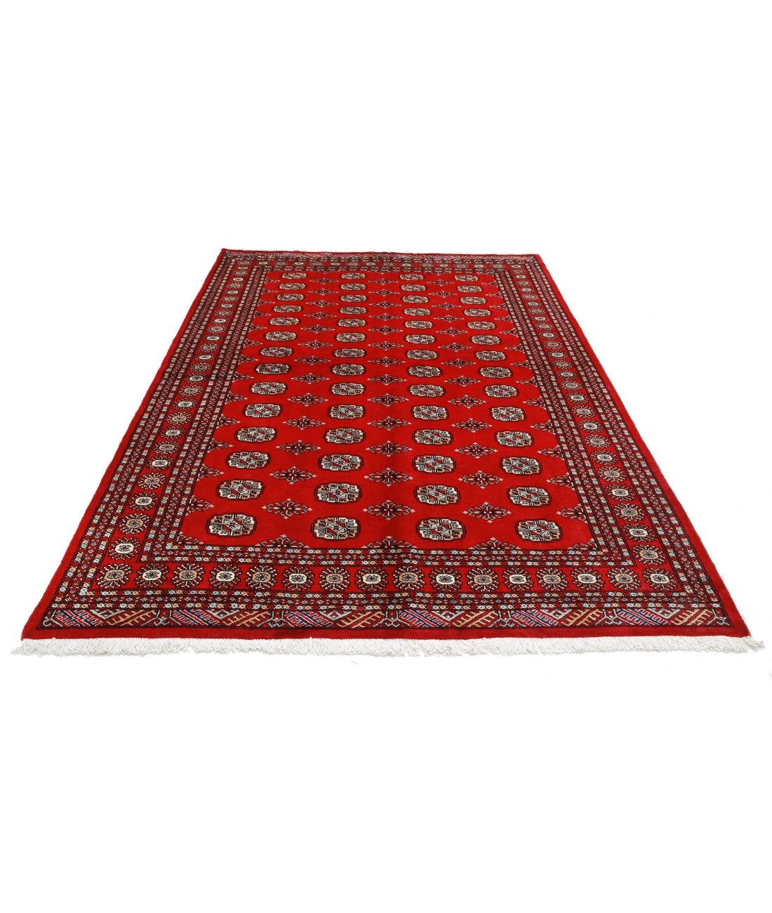 Bokhara 6'0'' X 8'10'' Hand-Knotted Wool Rug 6'0'' x 8'10'' (180 X 265) / Red / Black