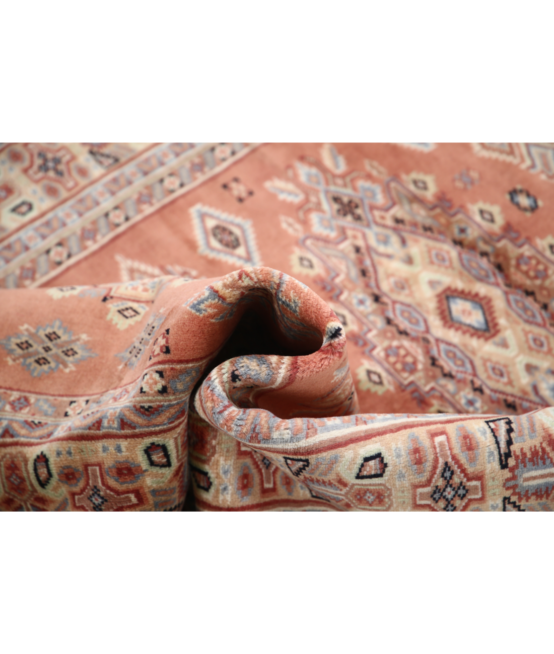 Bokhara 4'2'' X 6'1'' Hand-Knotted Wool Rug 4'2'' x 6'1'' (125 X 183) / Peach / Ivory
