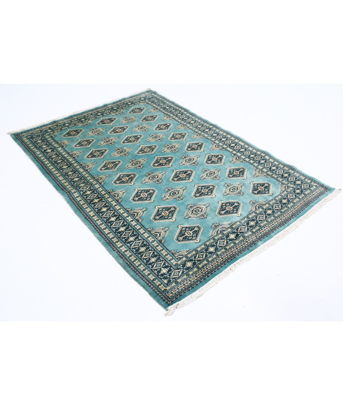 Bokhara 4'8'' X 6'4'' Hand-Knotted Wool Rug 4'8'' x 6'4'' (140 X 190) / Green / N/A