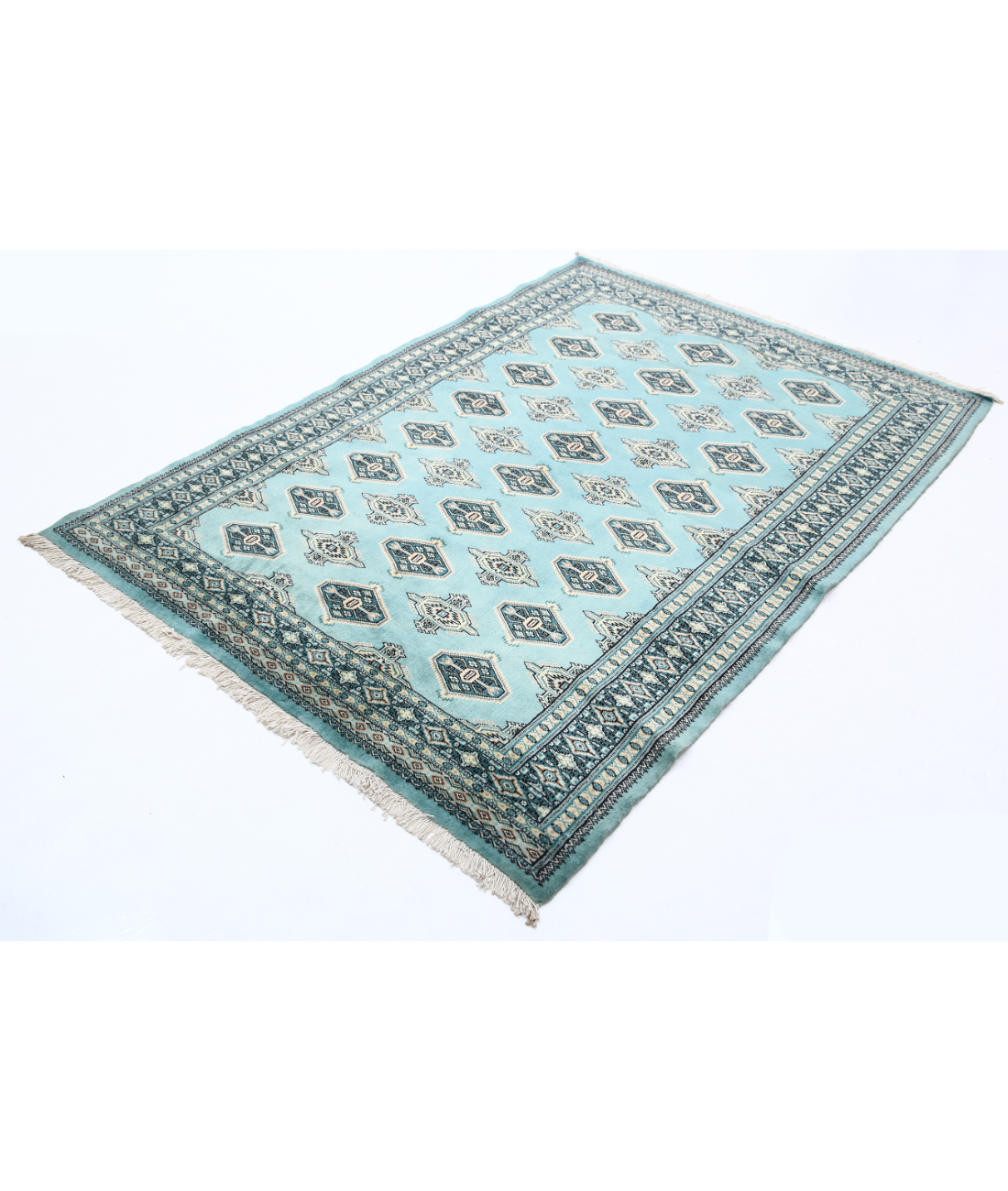 Bokhara 4'8'' X 6'4'' Hand-Knotted Wool Rug 4'8'' x 6'4'' (140 X 190) / Green / N/A