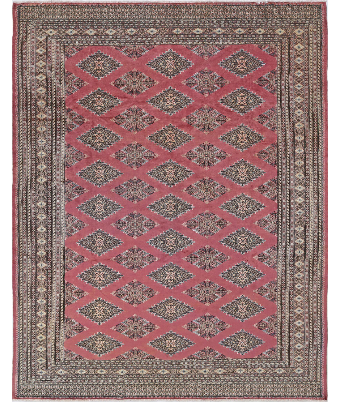 Bokhara 8'1'' X 10'4'' Hand-Knotted Wool Rug 8'1'' x 10'4'' (243 X 310) / Pink / Ivory